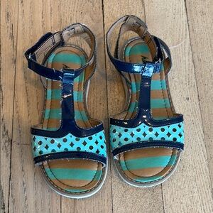 Hanna Andersson Blue and Teal Strappy Sandals